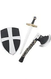 3 Piece Crusader Set, with Shield, Sword