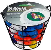 [IMIFUN] Wire Mesh Golf Ball Basket - Golf Basket Set with 40 Colored Soft Balls & 10 Plastic Balls
