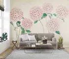 3D Pink Hydrangea Wallpaper Wall Mural Removable Self-adhesive 128