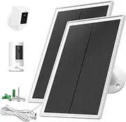 7W Solar Panel Charger for Ring Camera,Compatible with Ring Stick Up Cam Battery,Ring Spotlight Cam Battery,DC3.5 Plug,Camera Solar Panel for 5V Rechargeable Camera,13ft Cable IP65 Waterproof-2Pack