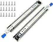 KCOLVSION 1 Pair 40 Inch 260 Lb Capacity Heavy Duty Locking Drawer Slides with Screws,Side Mount Full Extension 3 Fold Ball Bearing Stainless Steel Drawer Rails,Hardware Drawer Runners Tracks