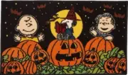 Kitchen Printed Rug(17x27")HALLOWEEN PATCH,PEANUTS CHARACTERS,PUMPKINS & BATS,NR