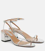[Aquazzura] Aquazzura Olie 50 mirrored leather sandals AU 6 silver