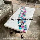 White Agate with Multi Agate Stone Rectangle Dining Table Cyber Monday Sale Deco