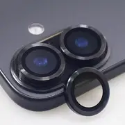 for iPhone 16/16 Plus Camera Lens Protector Metal Crystal Tempered Glass Screen Accessories Cover (Black)