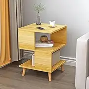 Nesting Tables Bedside with Non-Slip feet, Square Wood Coffee Table with Storage, Center Table for Living Room,Home Office (Color : Wood)