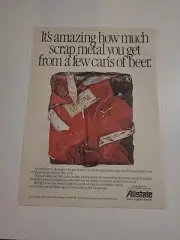 Allstate Insurance Print Ad 1991 8 x11 Vintage Great To Frame