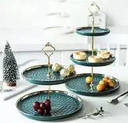2 Set of Round Porcelain Tiered Cupcake Stand, Dessert Plates Stand, Mini Cakes