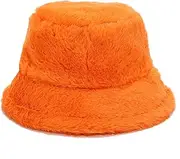 [Voilipex] Winter Fluffy Fuzzy Bucket Hat Plush Furry Faux Fur Fisherman Hats Warm Hat for Women