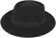 [INOGIH] Classic Fedora Flat Top Hat Pork Pie Hat Felt Boater Church Derby Cap for Men/Women