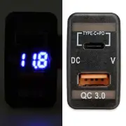 Dual Port Type-C +USB Car Charger Voltmeter For Toyota Tacoma 4Runner Tundra AU (for: Toyota)