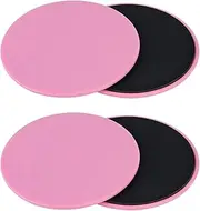 2 Pair Exercise Core Sliders, Yoga Pilates Gliding Disc, Sliders for Working Out Yoga Pilates Gliding Disc Liders Exercise Fitness Sliders, Fitness Home Gym Stretch Double Sided Sliding Plates