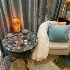 24" Agate Stone Side Sofa Coffee Table Top For Living Room Bedroom Table Decors