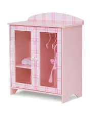 Sophia's by Teamson Kids Aurora Princess 18 Doll Pink Plaid Closet with Bathrobe & Slipper Pink - Ages 3-7