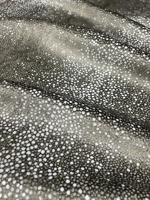 1.75 yds Kravet Couture L'Escale Shagreen Dot Foil Gray Italian Printed Velvet