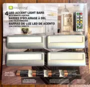 BRAND NEW set of 4 Capstone LED Accent Light Bars Remote Control Timer 1193779