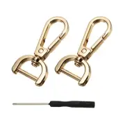 Detachable Snap Hook, 5/8 Inch Swivel Clasp for Purse (2 Pack, Light Gold)