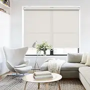 AOSKY Solar Window Shades Cordless Light Filtering Roller Shades with 5% Openness Solar Screen Semi Sheer UV Protection Blinds for Windows, Office, Home,Easy to Install 25" W x 72" H (Filter White)