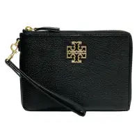 在飛比找momo購物網優惠-【TORY BURCH】金字LOGO素面牛皮大零錢/手拿包(