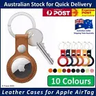 For Apple AirTag Leather Case Protective Keyring Holder Air Tag Cover Shell Skin