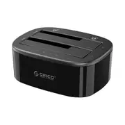 Clone 2.5 3.5 inch Hard Drive Docking Station USB3.0 1 to 1 Clone Dual-bay HDD and SSD Hard Drive Dock -Black (6228US3-C)