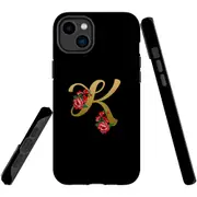 For iPhone 14 Plus Case Tough Protective Cover, Embellished Letter K