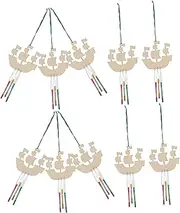 BCOATH Handmade Wind Chime Ornament DIY Wood Craft Kit Unfinished Sailboat Wind Chime for Boys and Girls