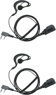 TDYU G Shape Earpiece Walkie Talkie Headset with Mic PTT for Baofeng BF-F8HP BF-888S UV-5R 5R Kenwood TK-208 TK-360G TK3230 TK-3160 Puxing Quansheng Wouxun Two Way Radio 2Pack