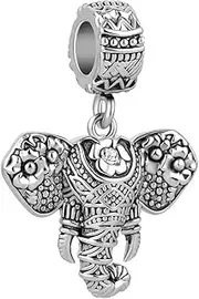 [ZakiaHo] Vintage Lucky Elephant Charms for Bracelets Womens Animal Dangle Charm Beads Compatible with Pandora Bracelets, Copper, No Gemstone