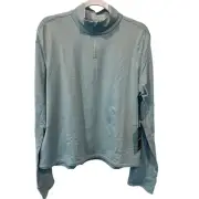 Allbirds Top Wmns Large Quarter Zip Pullover Sweatshirt Mid Layer Run Green NEW