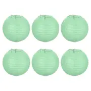 6pcs 6 Inch Folding Hanging Paper Lanterns for Wedding Home Party Light Green