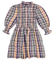 [The New Society] The New Society Ricarda checked cotton dress Y 8 multicoloured