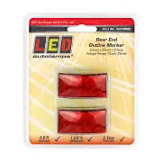 LED Autolamps Red Rear End Outline Marker Light Black Base 3 LED Twin Blister