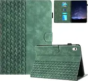 iPad 10th Generation 10.9 inch 2022 Case Premium PU Leather with Magnetic Clasp, Card Holder, Auto Wake and Sleep Tablet Case, Shockproof Multi-Angle Adjustable Bracket Case for iPad 10 Gen, Green