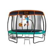 Kahuna Trampoline 8 Ft With Basketball Set And Roof Cover - Green