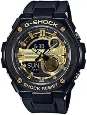 Casio G-Shock G-STEEL GST-210B-1A9 Quartz Men's Watch Black Gold Stainless Stee