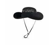 Men Women Sun Hat Outdoor Mesh Wide Brim Cap Foldable Fishing Hats - Black