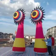2pcs Inflatable Monster Single Eyes Model Balloon with Led Lights Glow 1.5ft eye