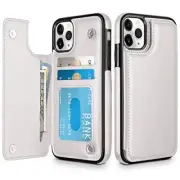 Leather Wallet Cover Case with Credit Card Slot Holder for iPhone 11 Pro