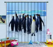 3D Penguin 3 Blockout Photo Curtain Printing Curtains Drapes Fabric Window AU