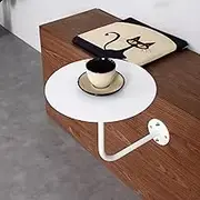 Bar Table Bistro Pub Table with Wall Mount, Round Coffee Drink Table, Metal Dining Kitchen Table Breakfast Side Tbale, Sofa End Table Modern Counter Table, Floating Cocoktail