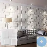 3D Wall Panels Textured Diamond Accent Panels 20-Pack 30x30cm White YJ
