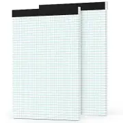 Graph Paper Pad 8.5 X 11.75 - Pack of 2 Grid Paper Pads 4 X 4 Squares 30 Sheets