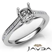 Cushion Semi Mount Channel Setting Diamond Bridal Engagement Ring Platinum 0.30C