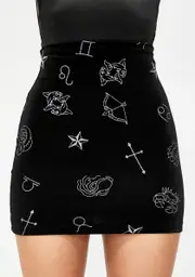 [Dolls Kill] Astro Glitter Kimmy Velvet Skirt