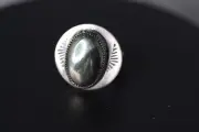 Pyrite Cabochon Gemstone .925 Sterling Silver Bezel ring 10.5 Fools Gold natural