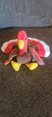 RETIRED RARE (ORIGINAL) TY BEANIE BABY "GOBBLES" THE TURKEY 1996
