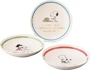 Peanuts SN2500-139 Snoopy Pasta Dish, Set of 3, Curry Plate, Diameter 8.5 x Depth 1.6 inches (21.5 cm) x Depth 1.6 inches (4 cm), Microwave, Dishwasher Safe, Mino Ware, Yamaka Shoten, Made in Japan
