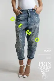 NEW PRPS Goods & CO NOVA Drop Crotch 100% Cotton Boyfriend Jeans Dark Blue Sz 26