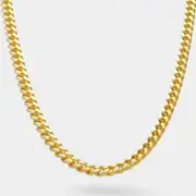 18K Gold Vermeil Cuban Link Chain Necklace 4mm Mens Sterling Silver Miami Curb
